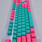 Full Size 104 Key Pink & Turquoise Keycaps
