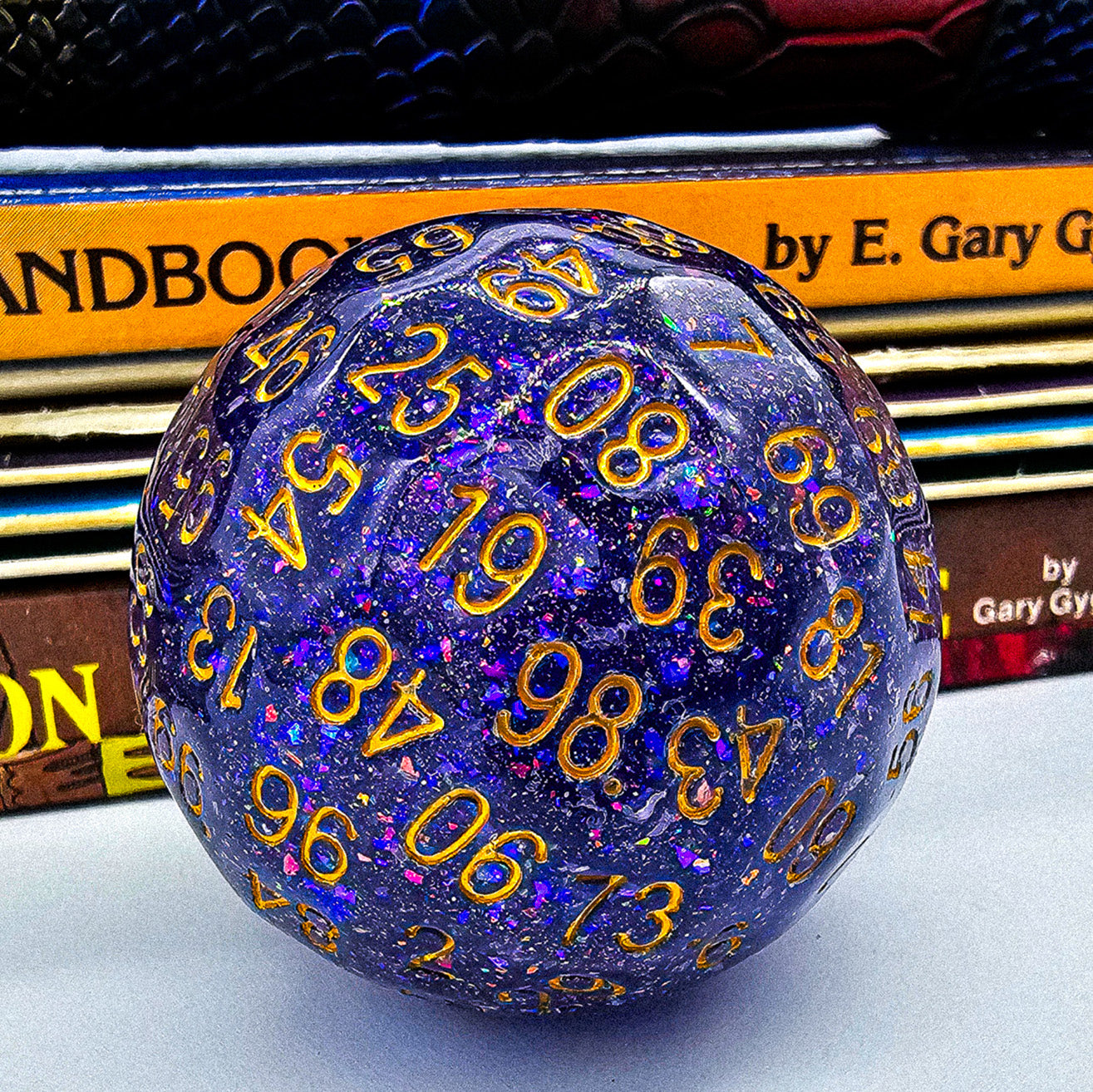 Resin Transparent Galaxy Purple D100 DND Dice