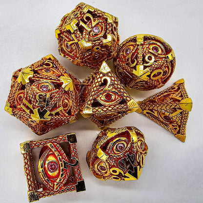 Red & Gold Hollow Metal Illuminati Dice