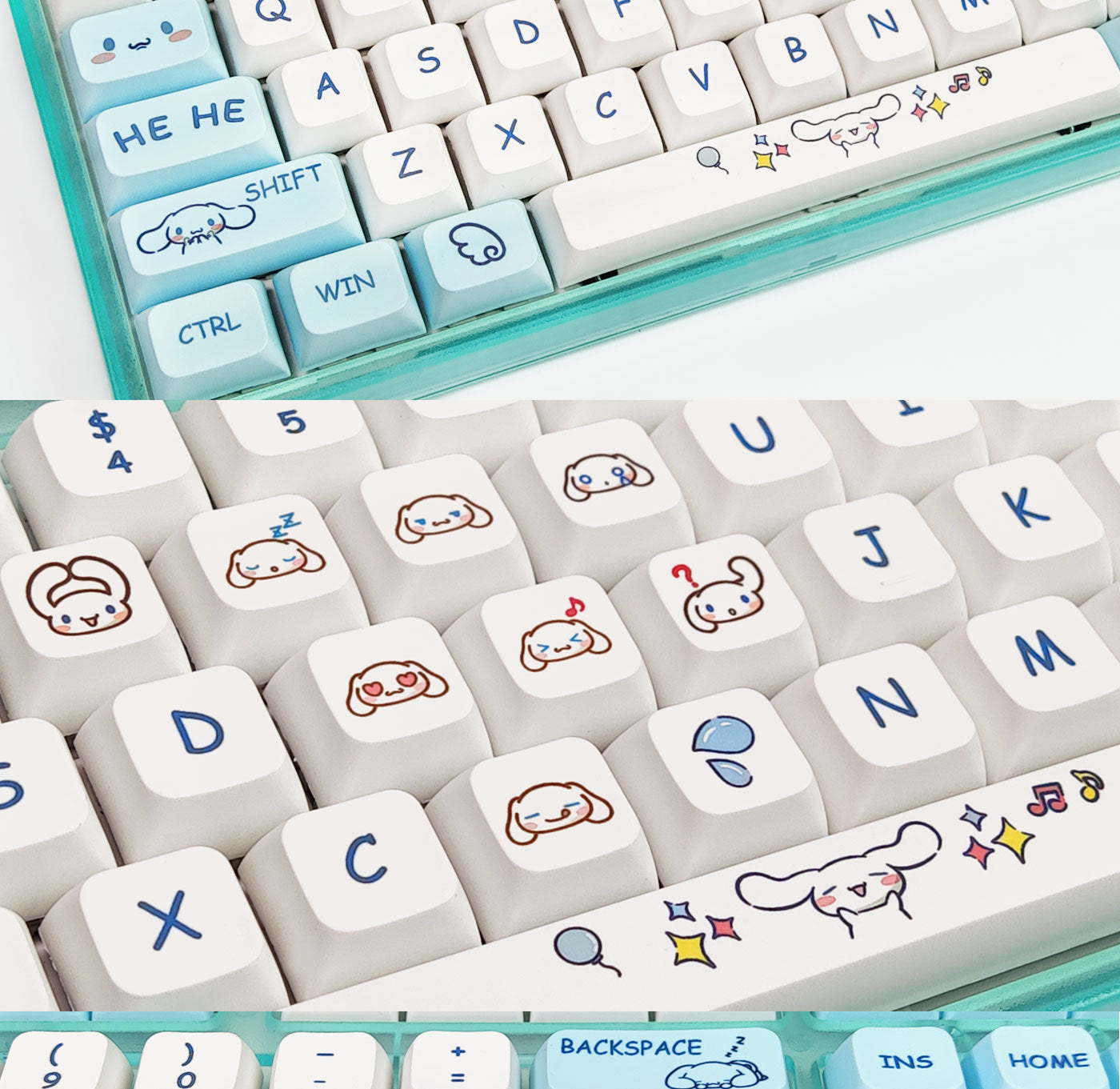 100% Full Size Cute Rabbit Themed Keycaps