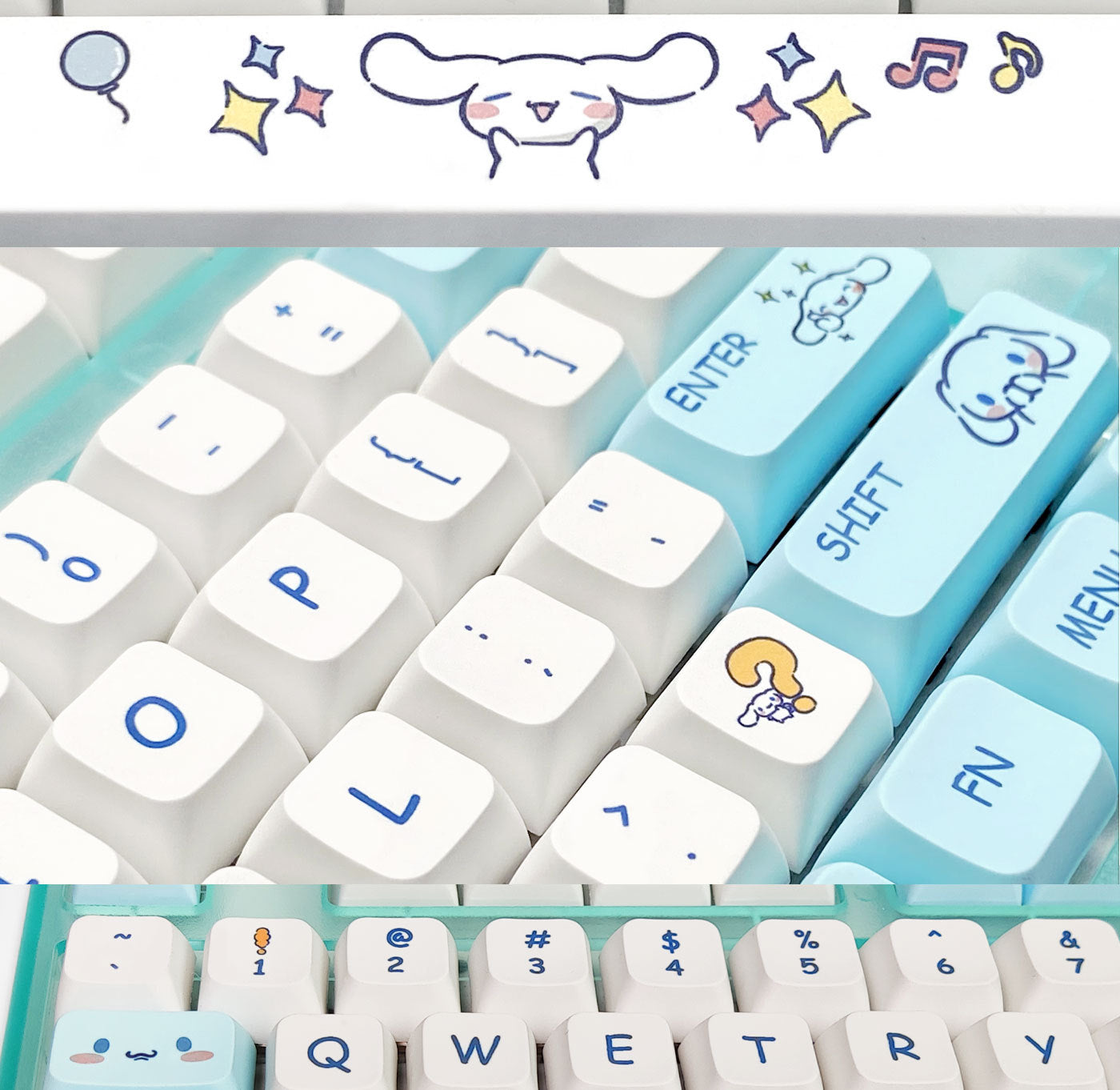 100% Full Size Cute Rabbit Themed Keycaps