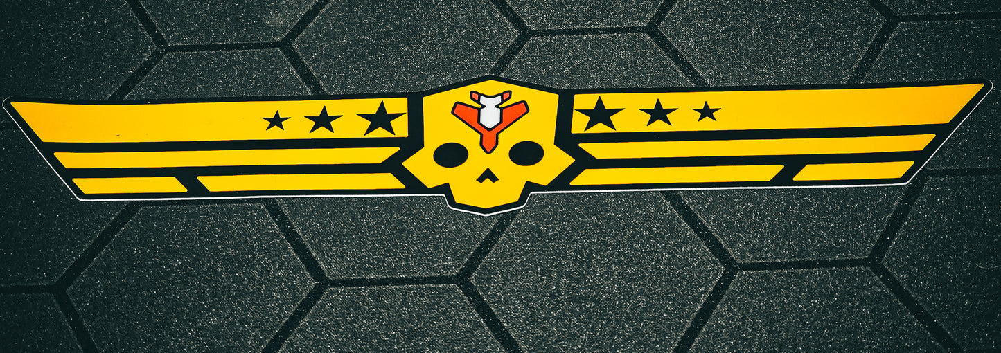 Yellow Helldivers 2 Vinyl Bumper Sticker for your Car or Truck Vehicle Window