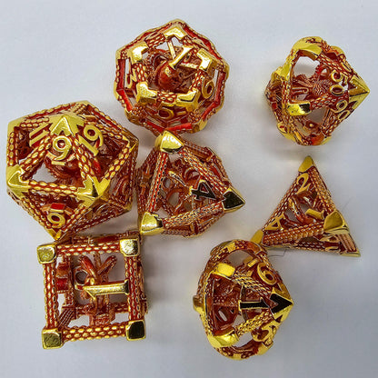 Red & Gold Hollow Metal Cthulhu Dice