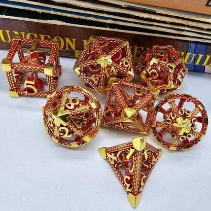 Red & Gold Hollow Metal Cthulhu Dice