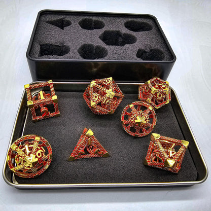 Red & Gold Hollow Metal Cthulhu Dice