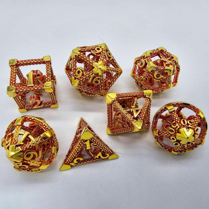 Red & Gold Hollow Metal Cthulhu Dice