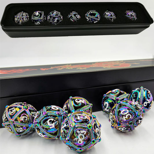 Rainbow Hollow Metal Dragon Orb Dice