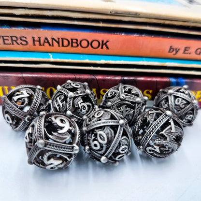 Gray Hollow Metal Dragon Orb Dice