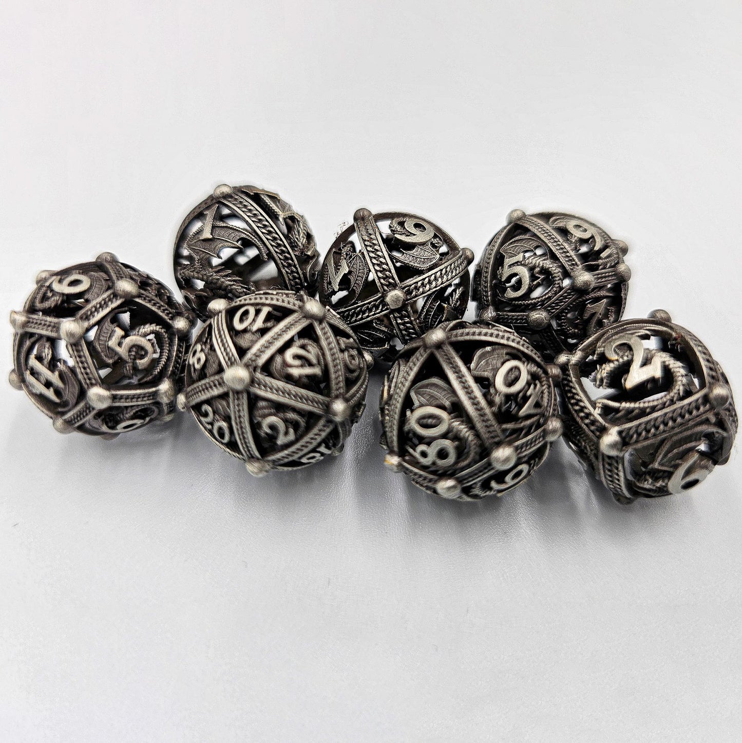 Gray Hollow Metal Dragon Orb Dice