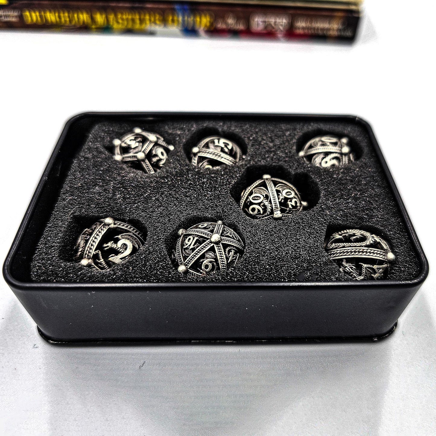 Gray Hollow Metal Dragon Orb Dice