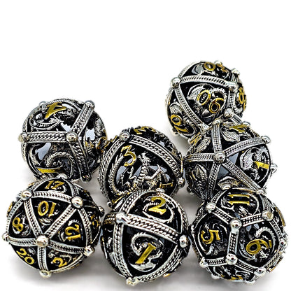 Silver & Gold Hollow Metal Dragon Orb Dice