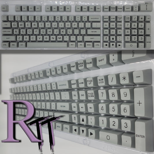 100% Full Size 104 Piece Gray Keycap Set for Mechanical Keybaords