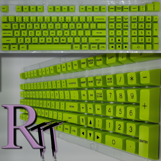 100% Full Size 104 Key Neon Green Keycap Set for Mechanical Keybaords