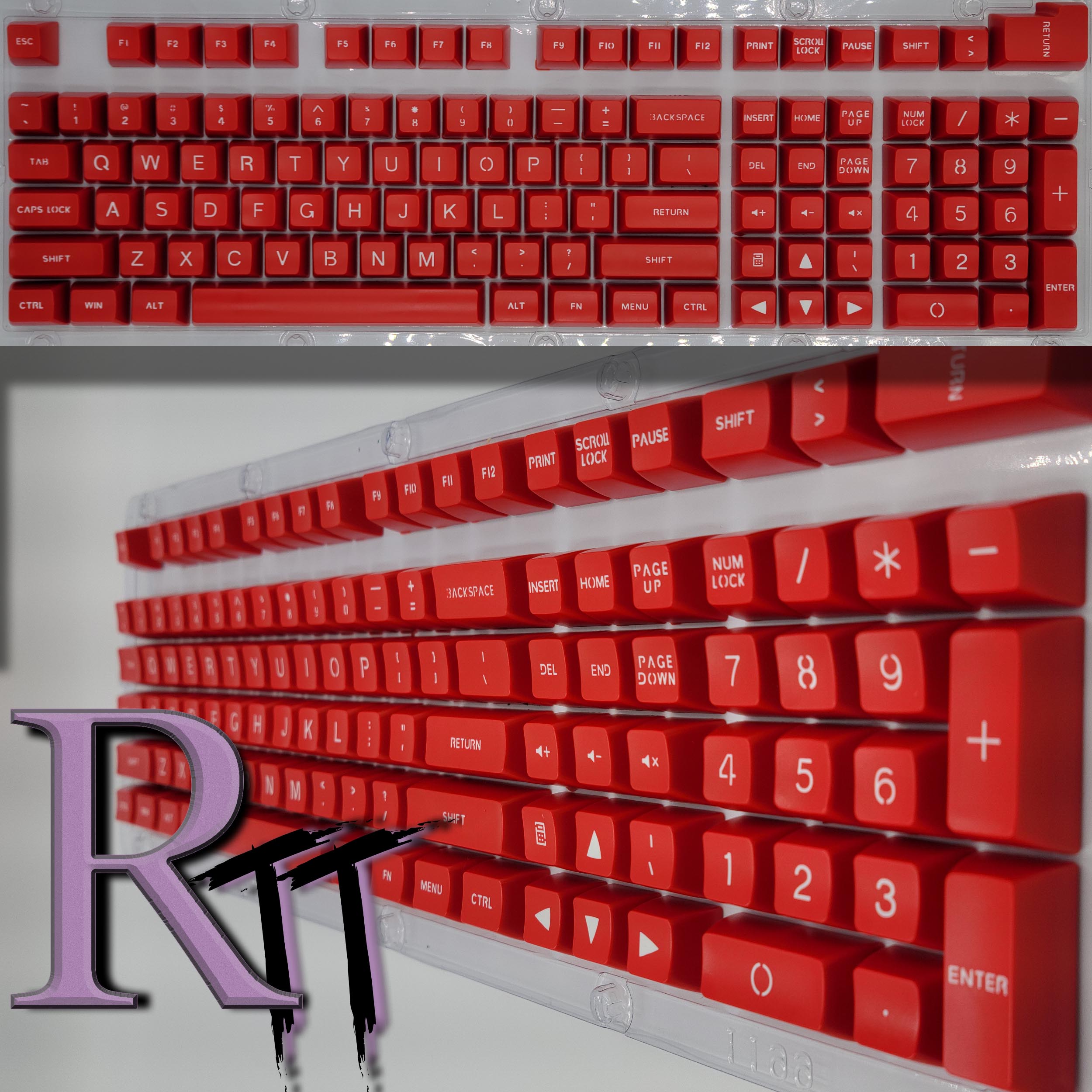 100% Full Size 104 Key Red Keycap Set for Mechanical Keybaords – Ryanz ...