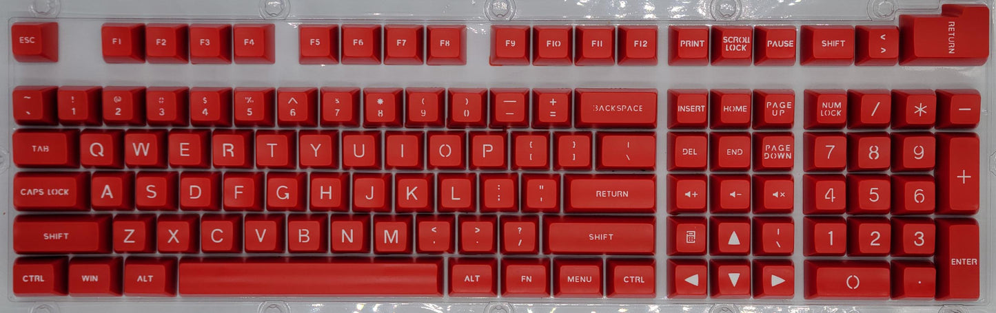 100% Full Size 104 Key Red Keycap Set for Mechanical Keybaords