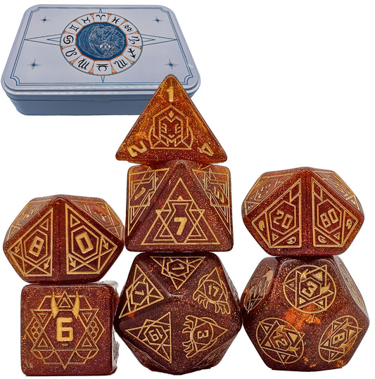 Orange Constellation DND Dice