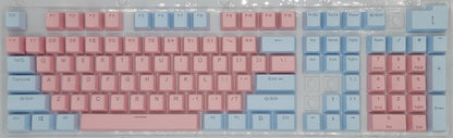 100% Full Size 104 Key Pink & Blue Keycap Set for Mechanical Keybaords