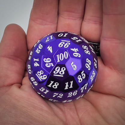 Purple Metal D100 DND Dice