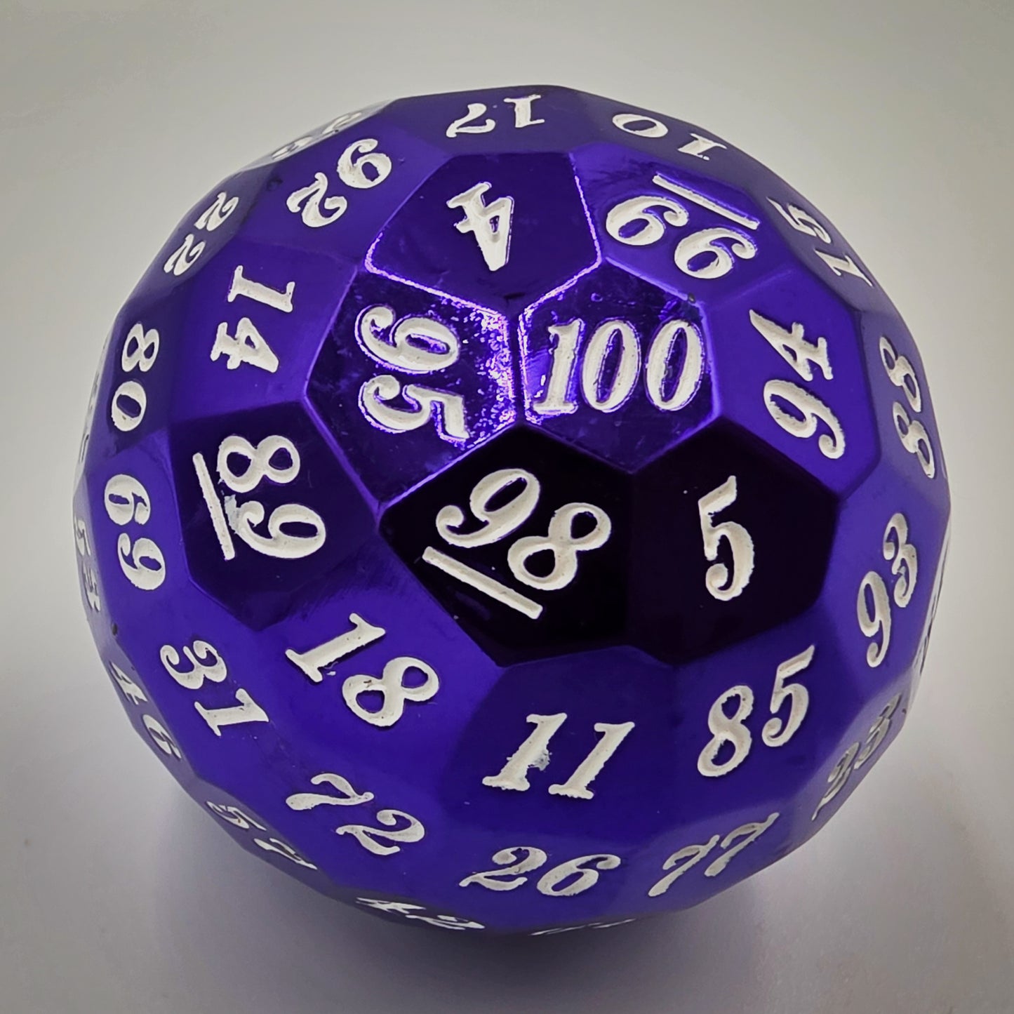 Purple Metal D100 DND Dice