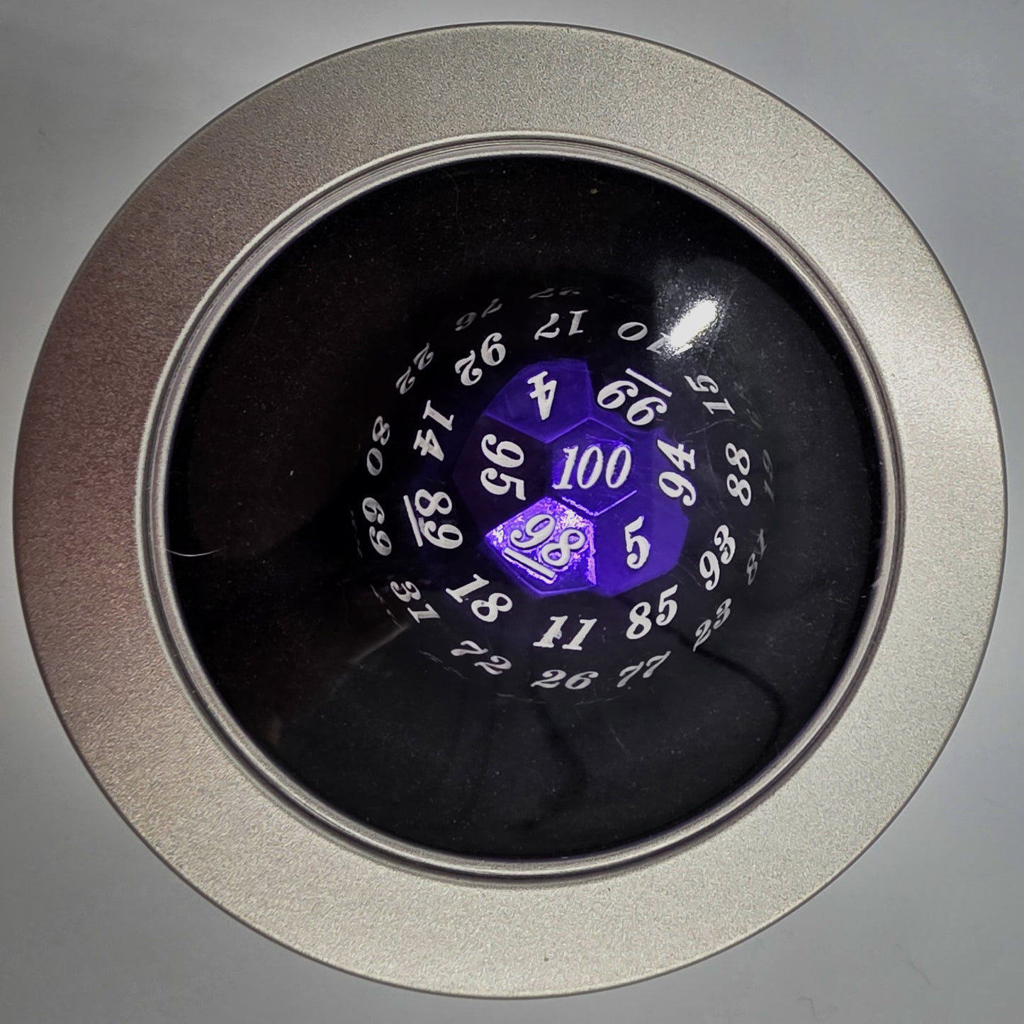 Purple Metal D100 DND Dice