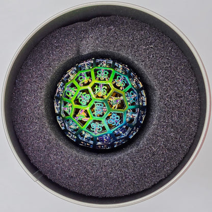 Rainbow Hollow Metal D100 DND Dice