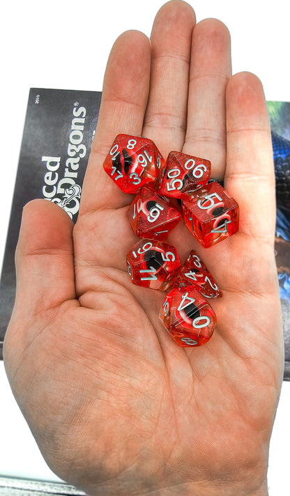 Resin Red Evil Eye DND Dice Set