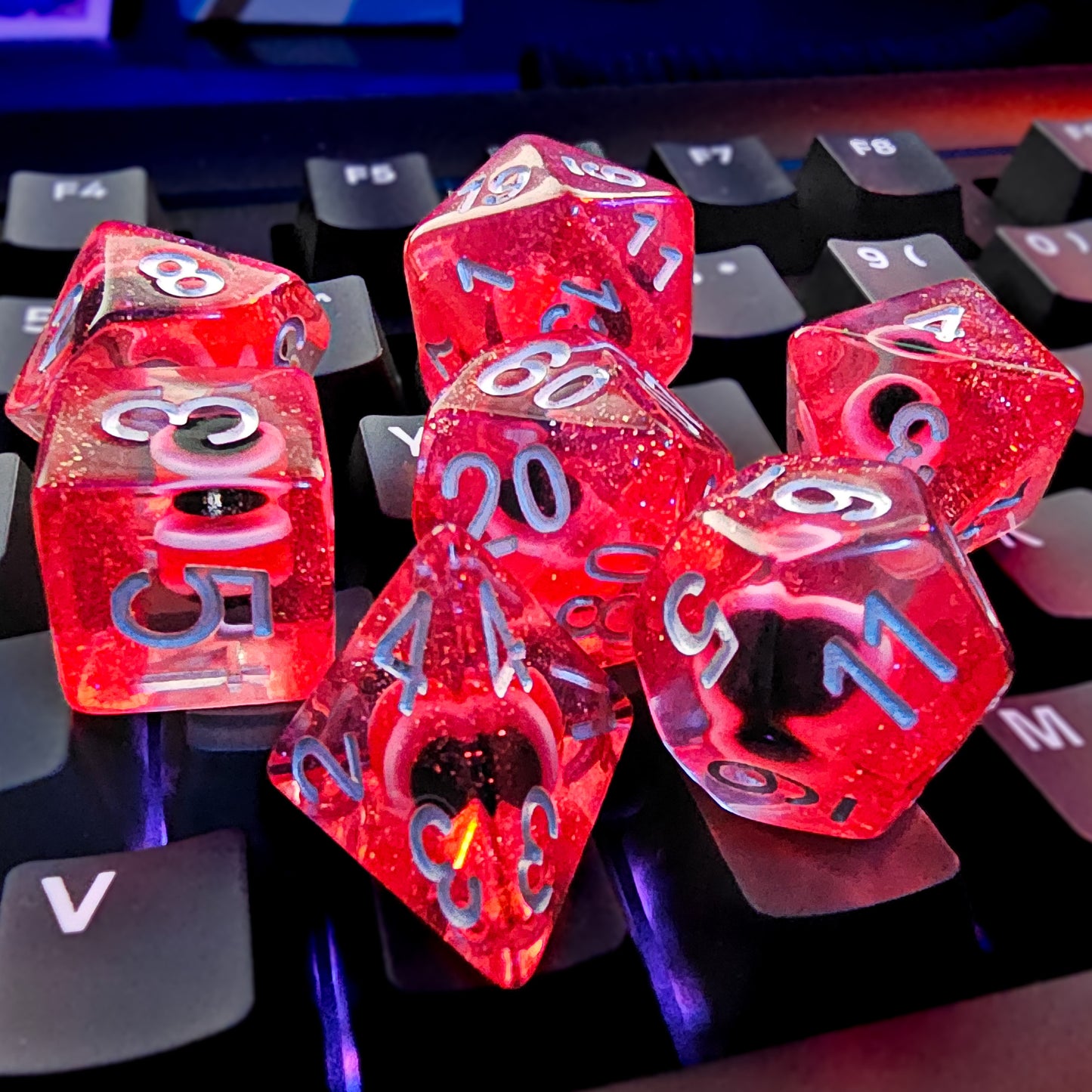 Resin Red Evil Eye DND Dice Set