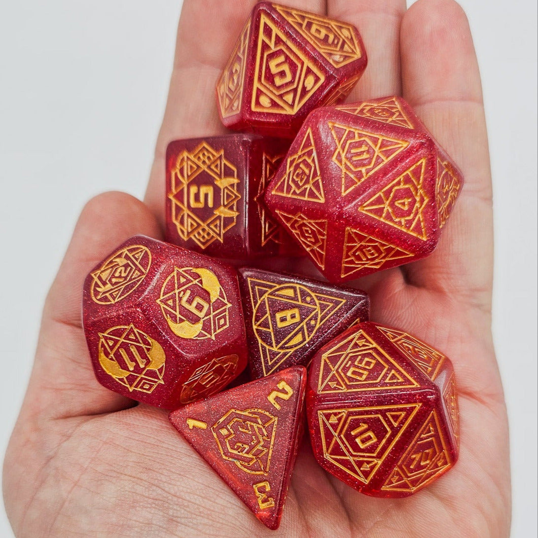 Red Star Constellation 7 Piece DND Dice Set