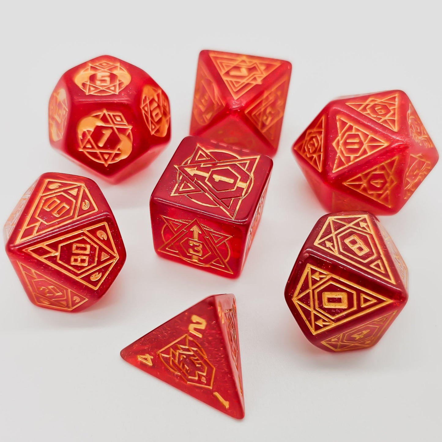 Red Star Constellation 7 Piece DND Dice Set