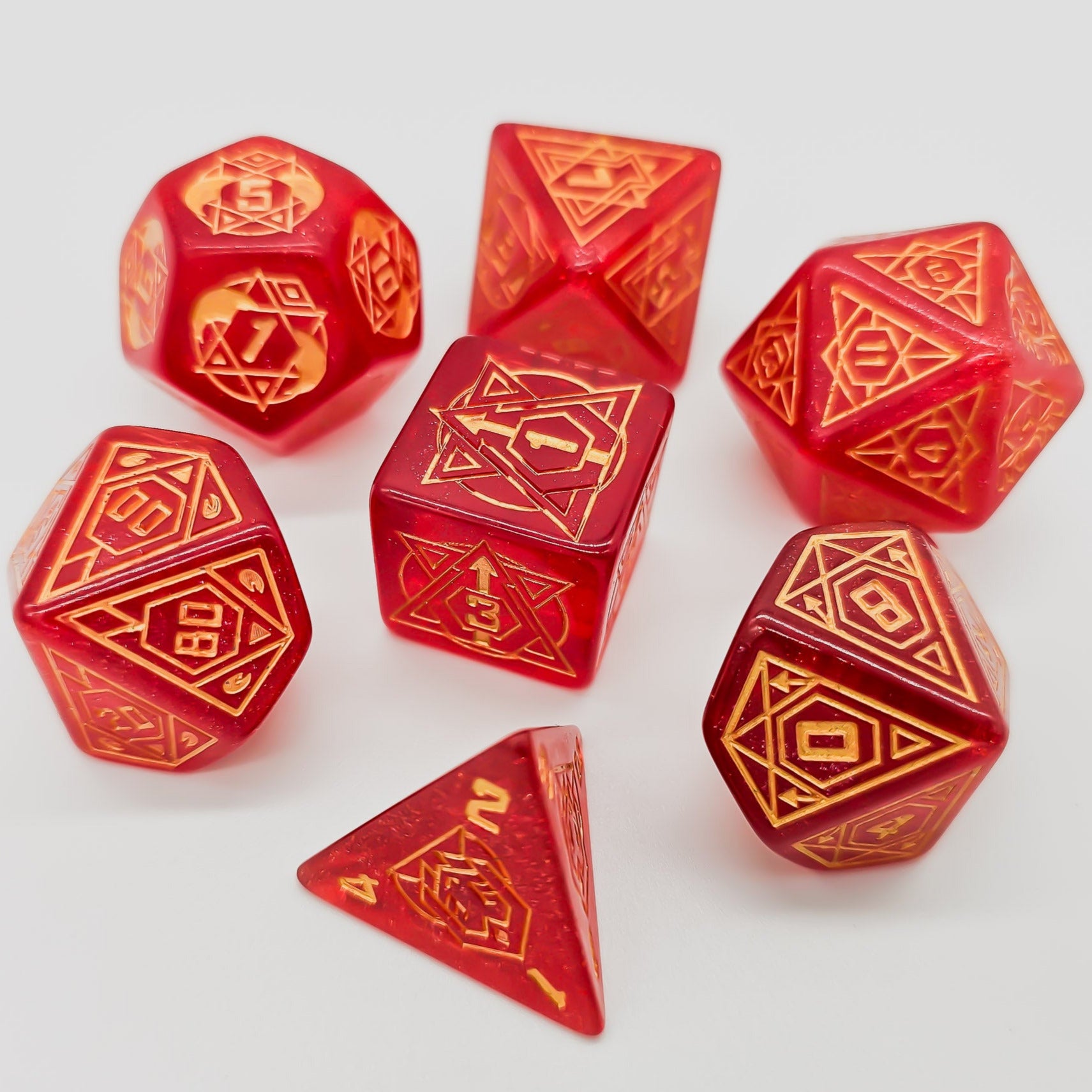 Red Star Constellation 7 Piece DND Dice Set