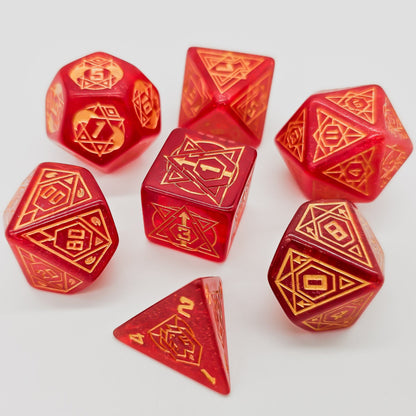 Red Star Constellation 7 Piece DND Dice Set