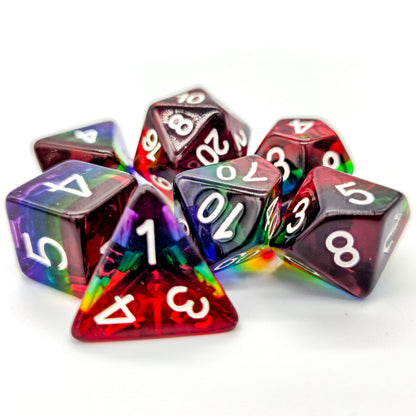 7pcs/Set Rainbow Resin DND Dice