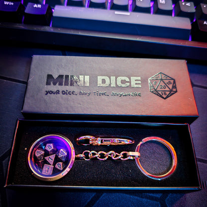 Rose Gold Metal Keychain Mini DND Dice Container