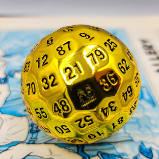 Shiny Gold Metal D100 DND Dice