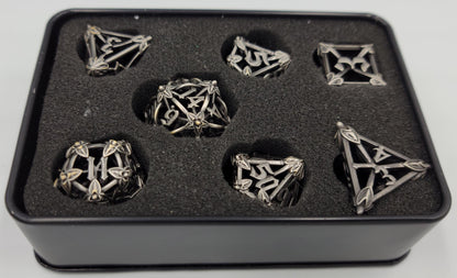 Silver / Gray Hollow Metal Caltrops Dice