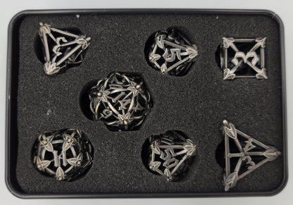 Silver / Gray Hollow Metal Caltrops Dice