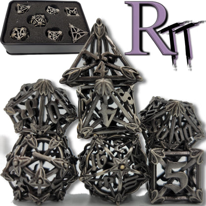 Silver / Gray Hollow Metal Caltrops Dice