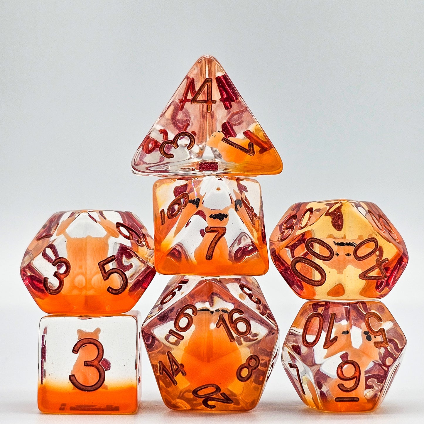 Resin Fox DND Dice Set