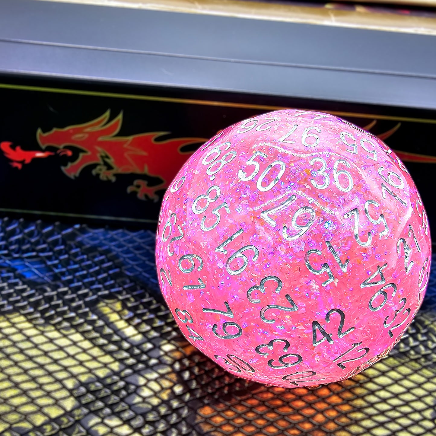 Resin Transparent Pink D100 DND Dice