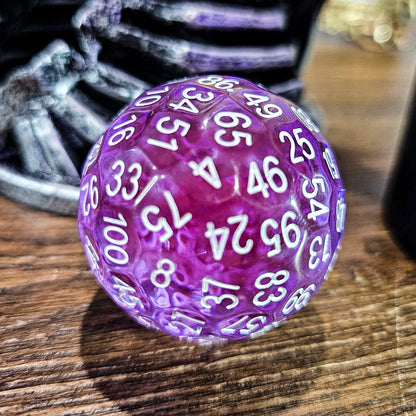 Resin Transparent Purple D100 DND Dice