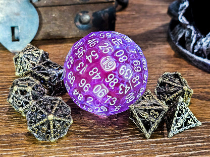 Resin Transparent Purple D100 DND Dice