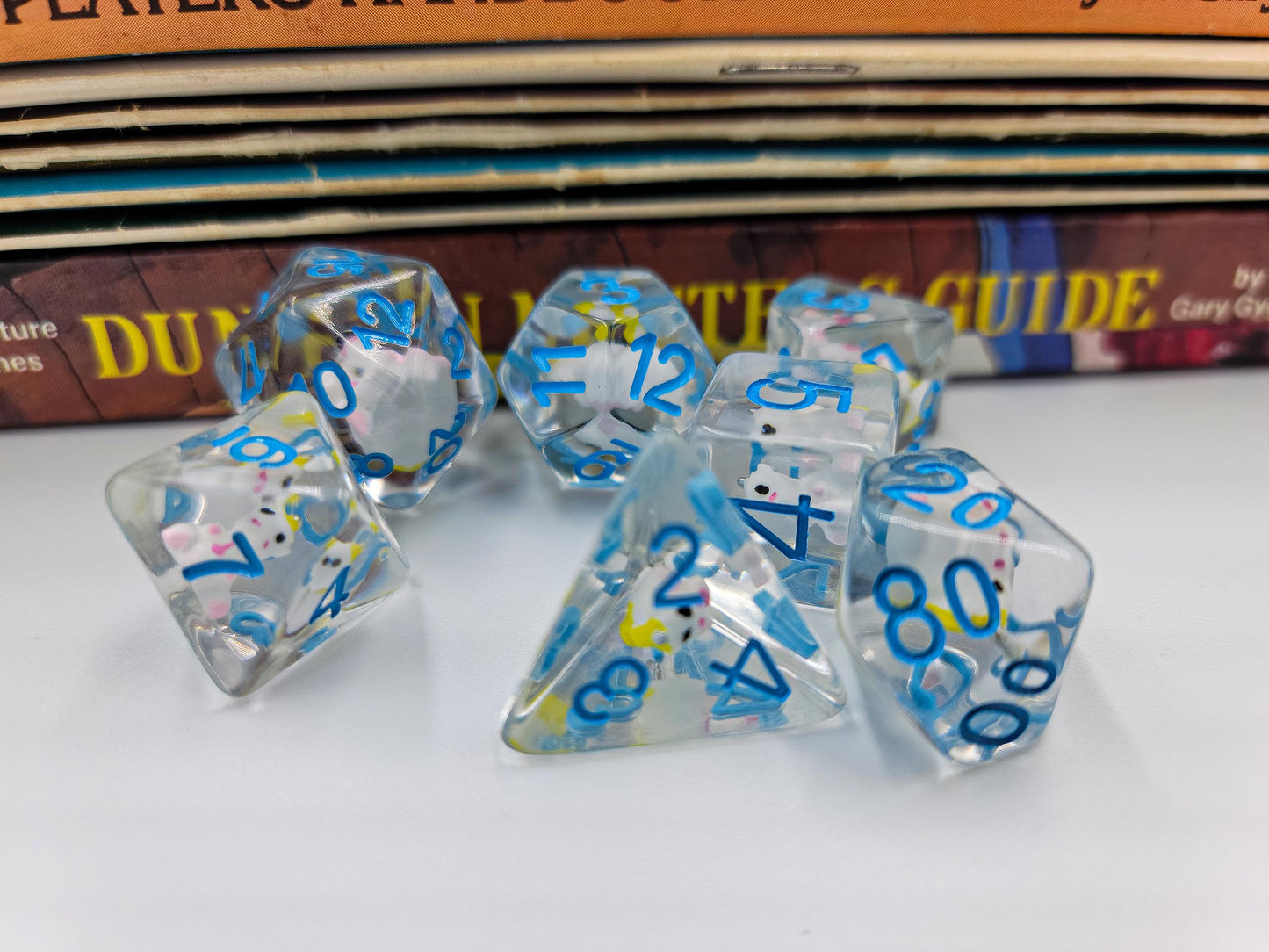 Resin Unicorn DND Dice Set