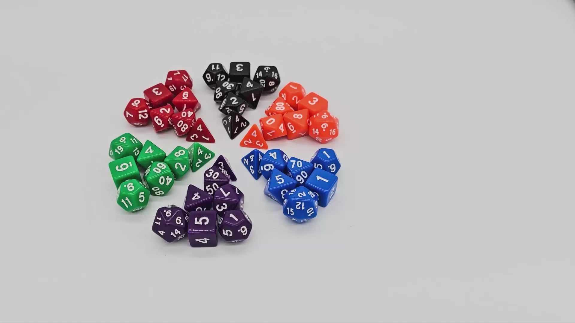 42 Piece D&D Dice Set + 6 Velvet Dice Bags FREE FAST SHIPPING