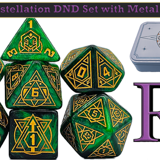 Green Star Constellation 7 Piece DND Dice Set Video