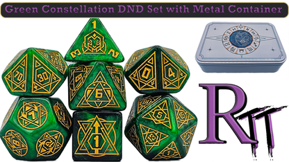 Green Star Constellation 7 Piece DND Dice Set Video