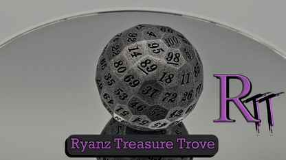 Antique Silver Metal D100 DND Dice