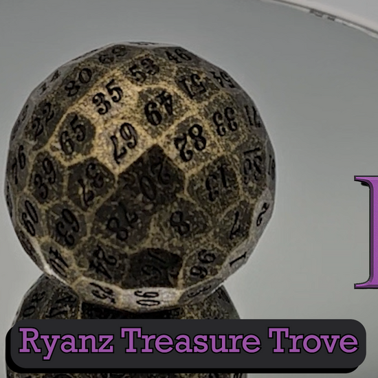 Solid Metal Antique Gold D100 DND Dice video showcasing how it rolls, spins, and how large and hefty and solid it is.  