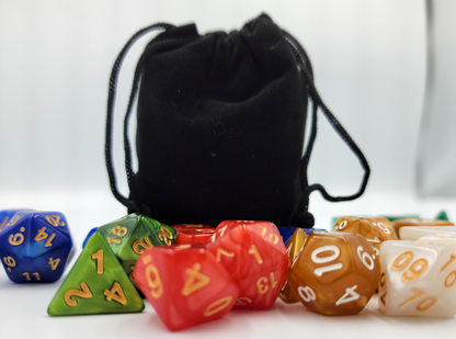 42 Piece DND Dice Set + 6 Velvet Dice Bags