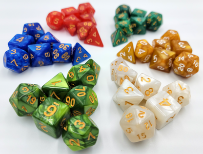 42 Piece DND Dice Set + 6 Velvet Dice Bags