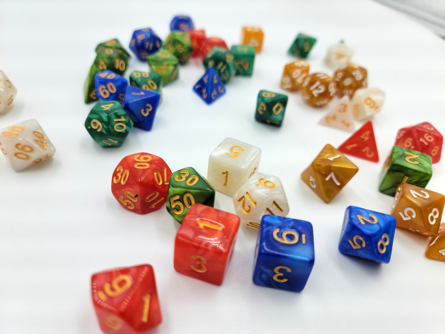 42 Piece DND Dice Set + 6 Velvet Dice Bags